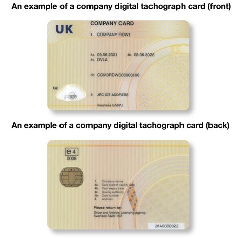 replacement company tachograph card